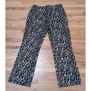 Free People Kick Flare Casual Cropped Pants Women's Sz 6 Metallic Side Zip